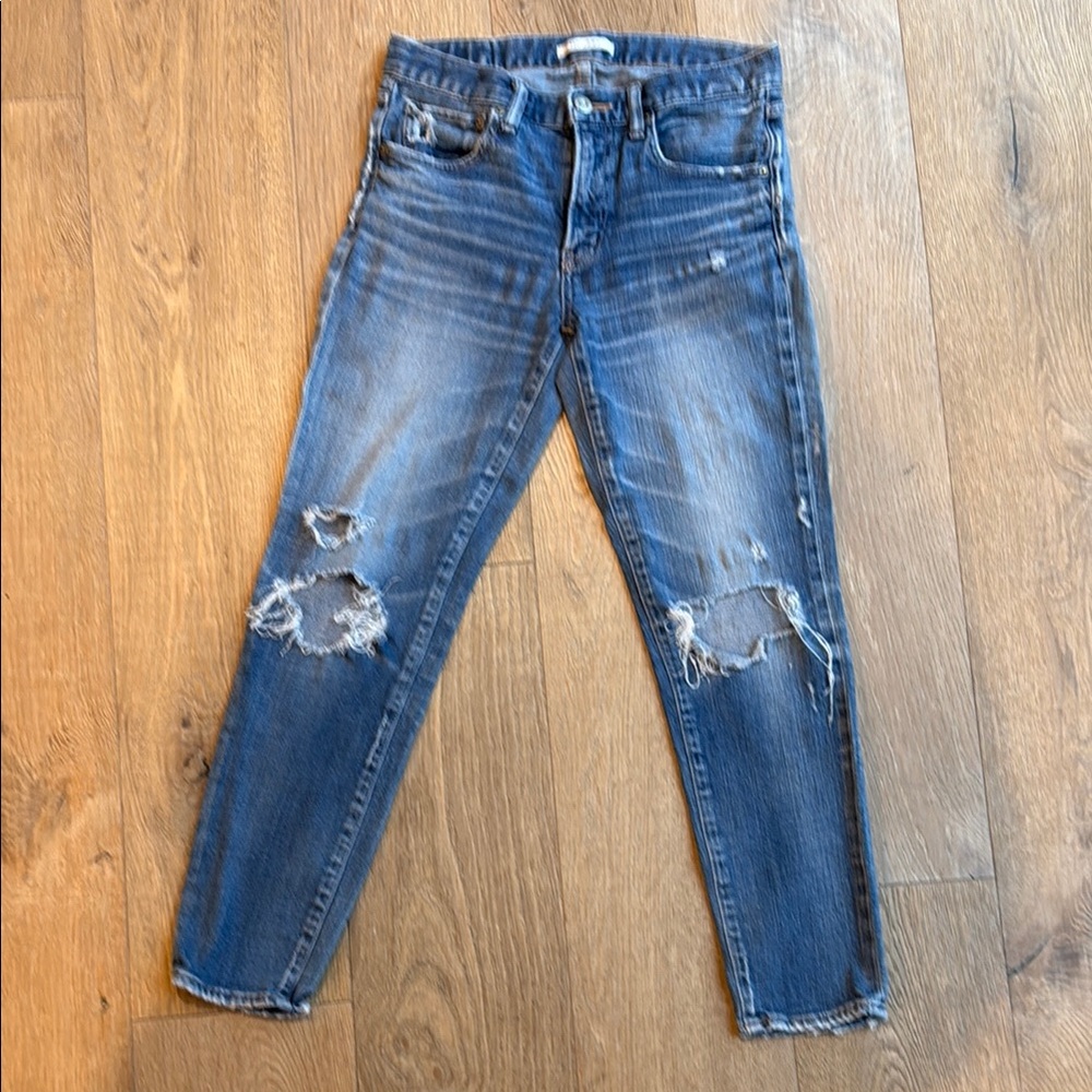 Distressed Blue Jeans